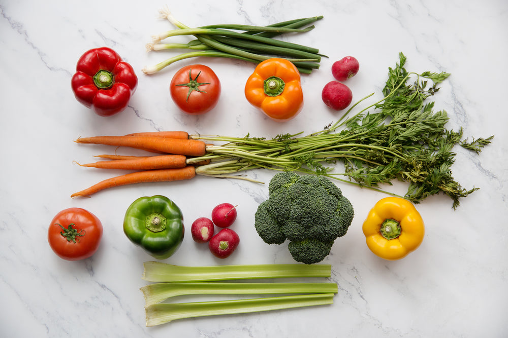 healthy close up flatlay featuring celery