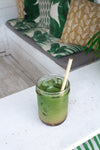healthy green juice on ice