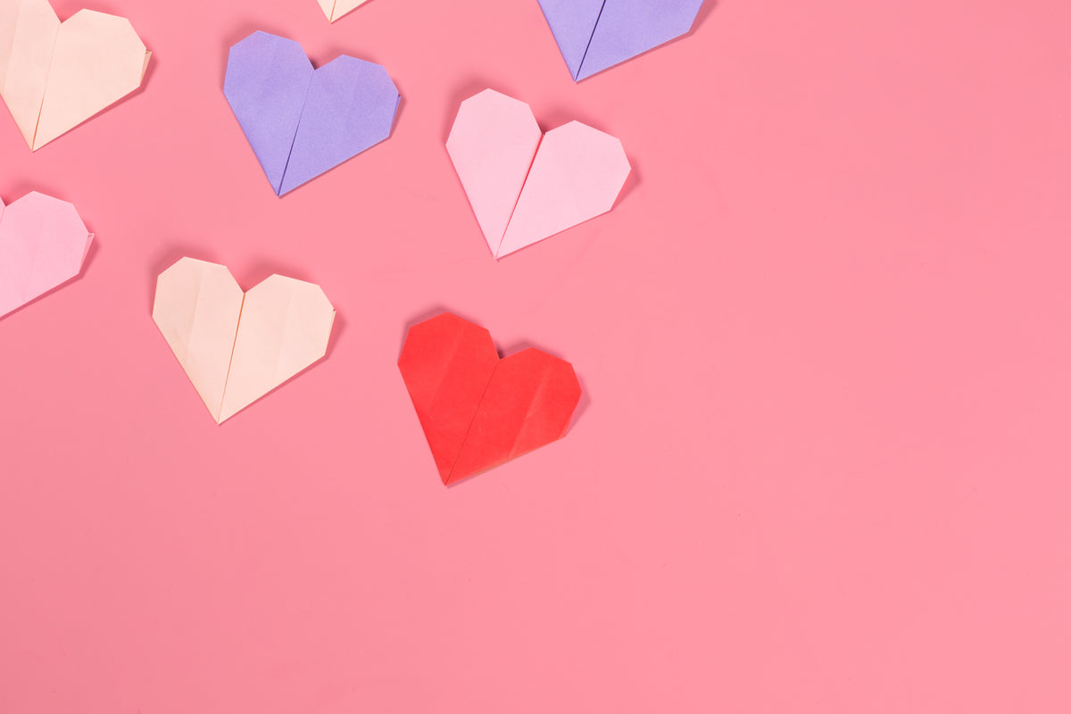 heart shapes on pink