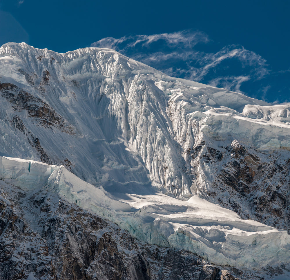 heavy snow drift on mountain