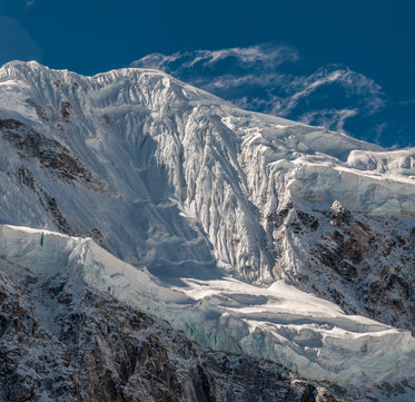 heavy snow drift on mountain