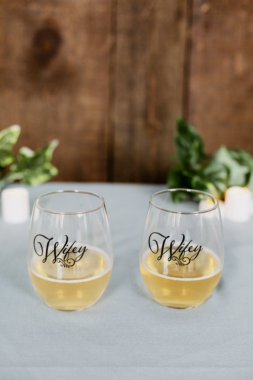 hers and hers wives wine glasses