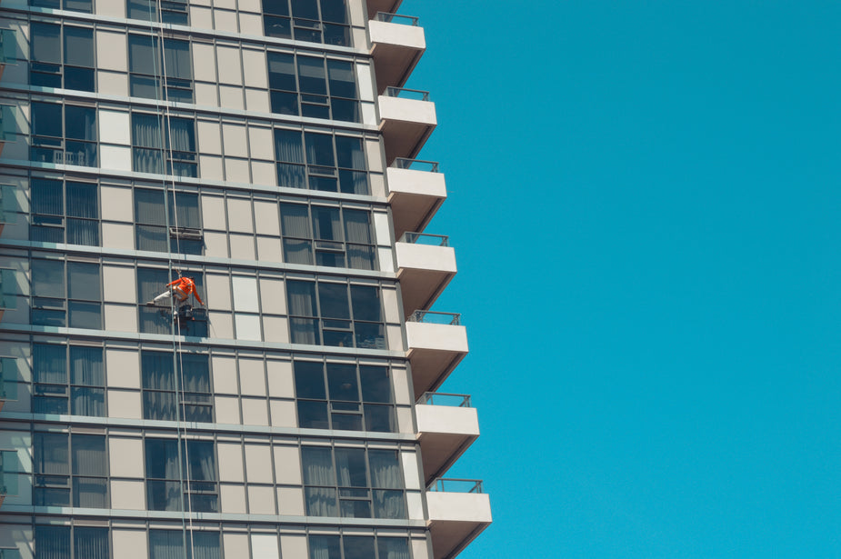 Picture of High Rise Window Washer — Free Stock Photo