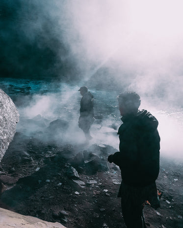 hike by a smoky river