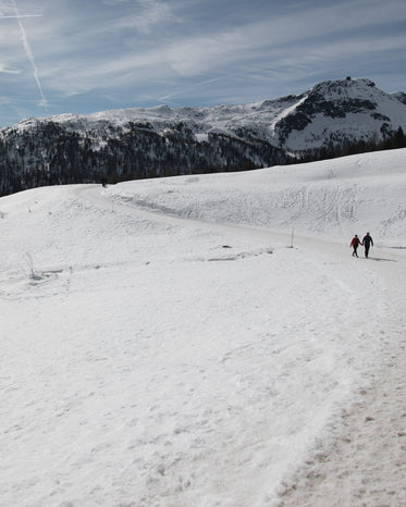 hikers on a snow trail