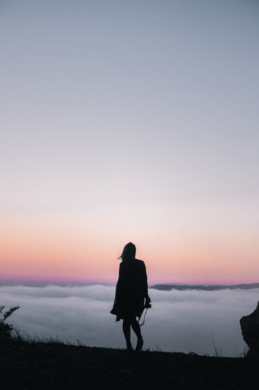 Free Hiking Above Clouds At Sunset Image: Stunning Photography