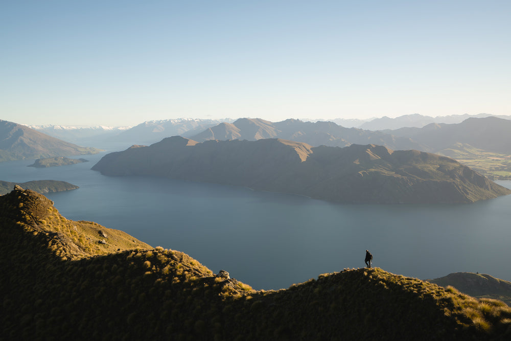 hiking the mountains around the lake