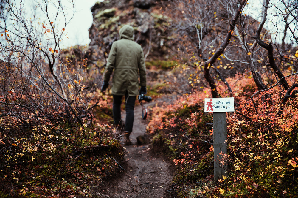 hiking through the bush