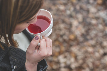 hipster drinking herbal tea