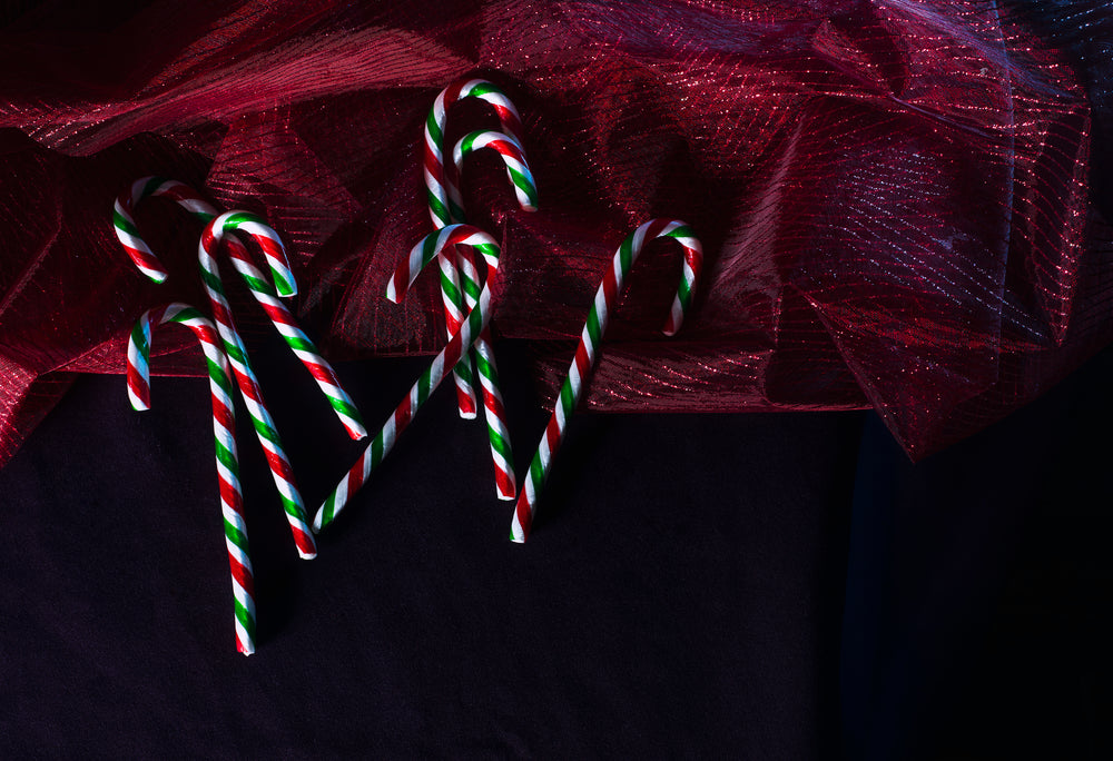 holiday candy canes with decor