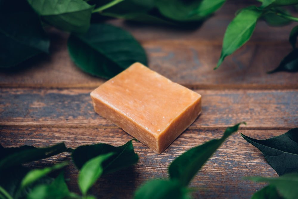 home made soap bar closeup