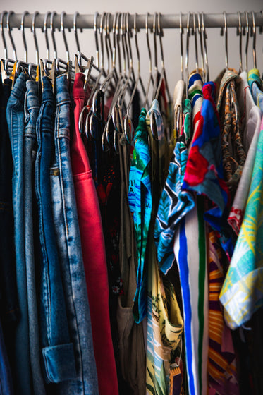 horizontal railing holding clothes portrait