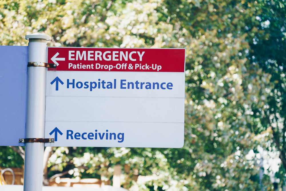 hospital directions sign