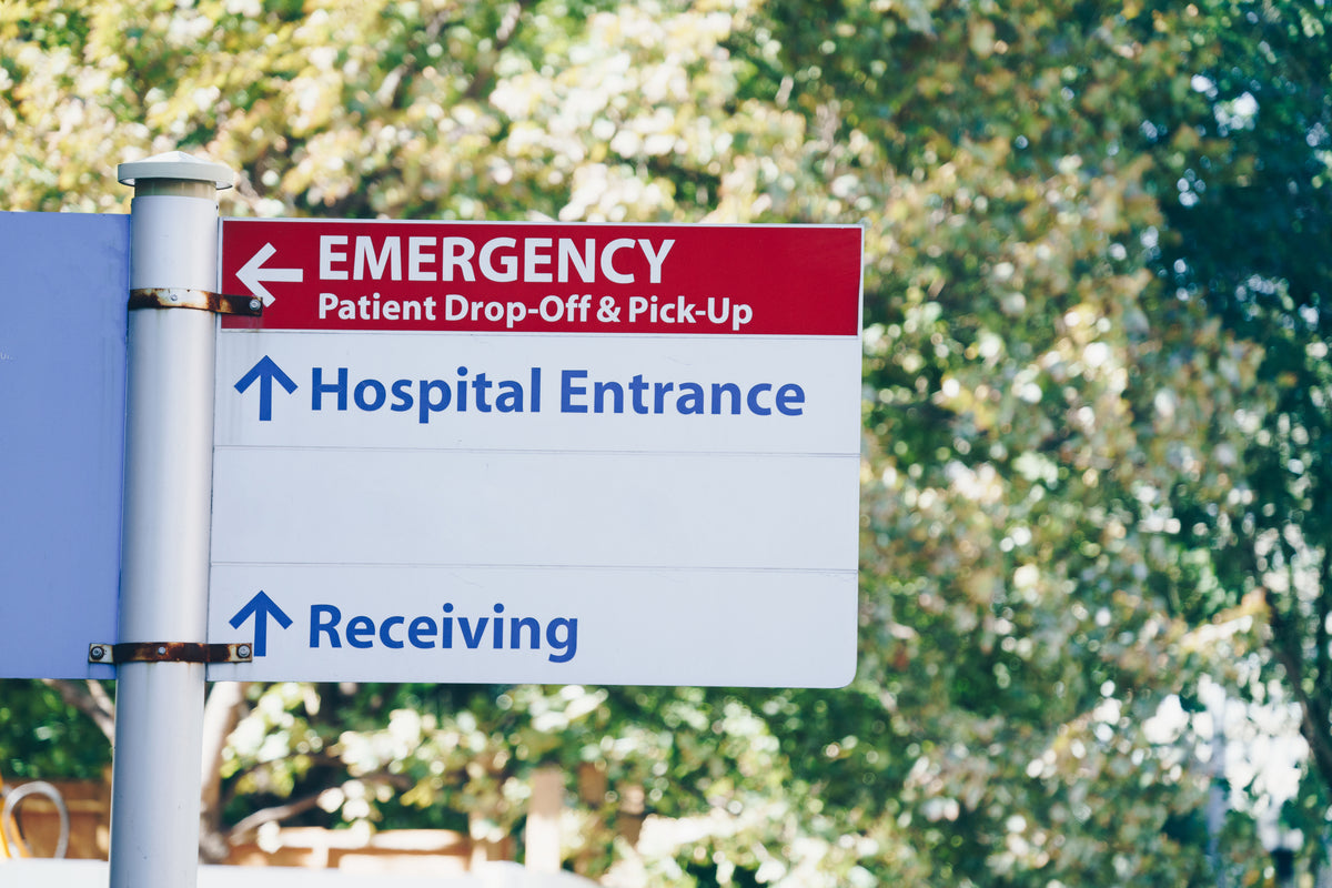 hospital directions sign