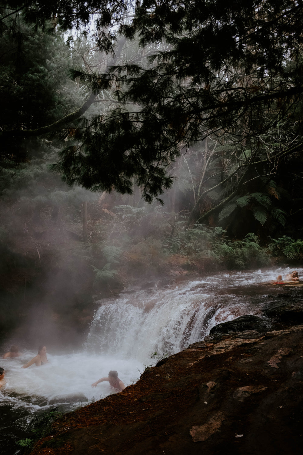 hot springs with waterfall