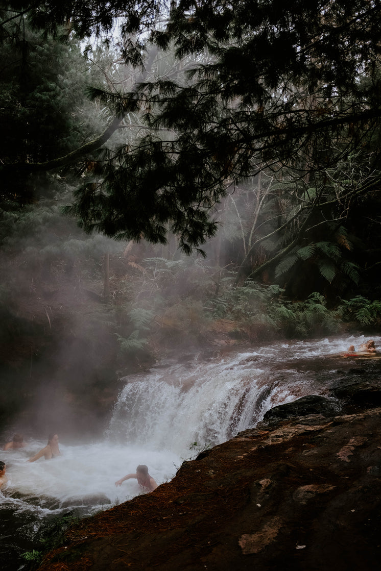 Hot Springs With Waterfall