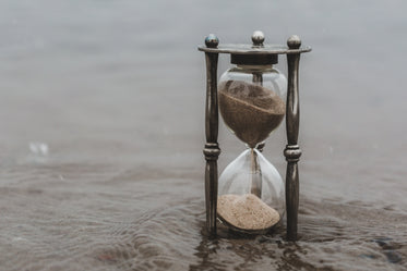 hourglass time keeper in water