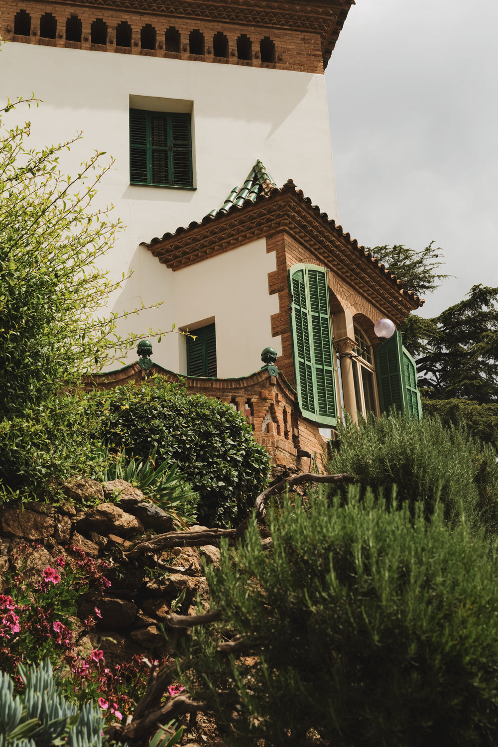 house with green shutters