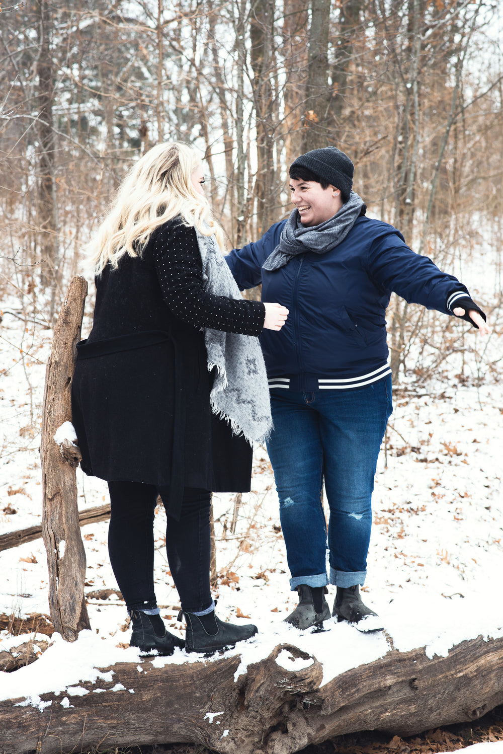 hug on a log