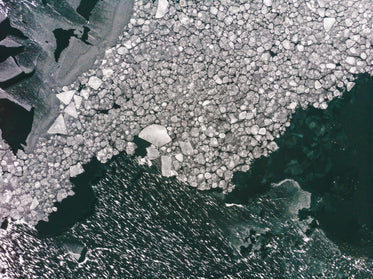 ice breaking apart on the water