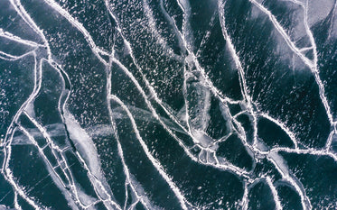 ice cracks on a frozen sea