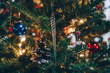 icicle ornament on tree