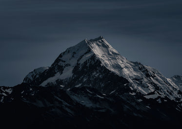 icy summit of a mountain on a frosty night