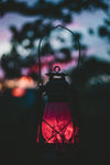 illuminated lantern lit at night