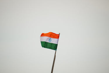 india flag against an overcast sky