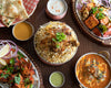 indian food on restaurant table