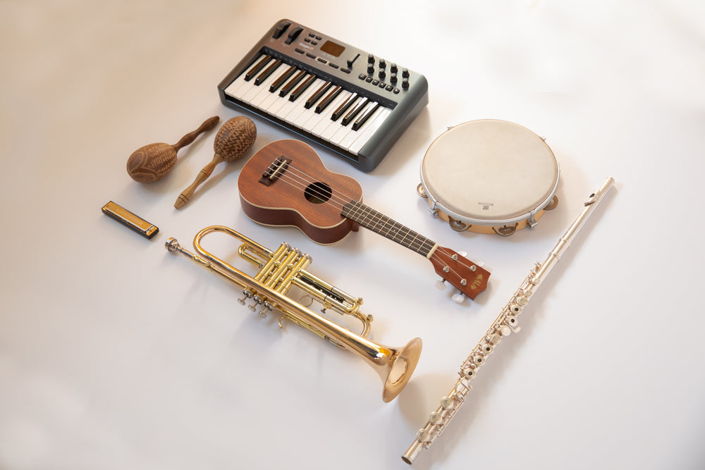 instrument angled flatlay