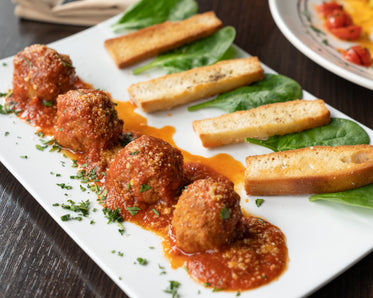 italian meatballs with toast