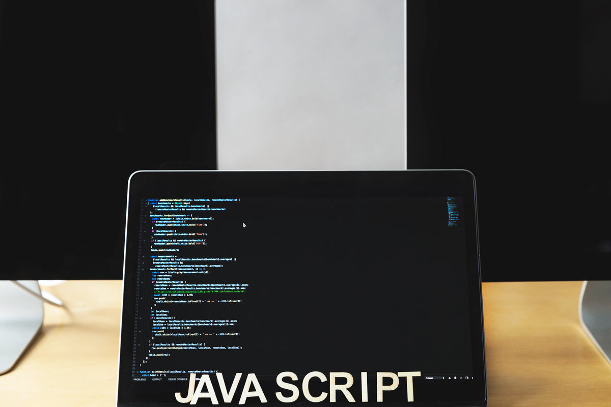javascript code on laptop screen