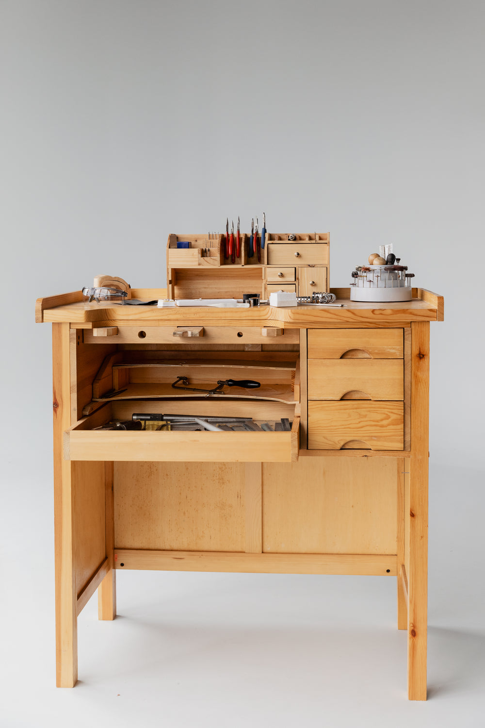 jewelers workbench in white space