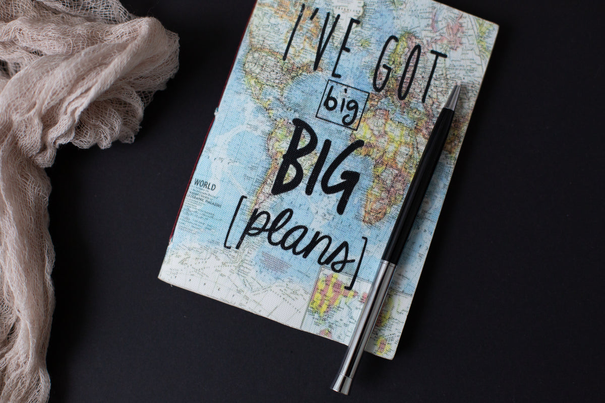 journal made out of a map