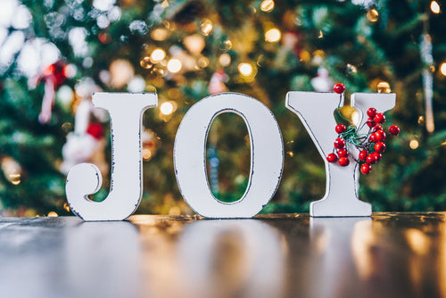 joy letter decorations