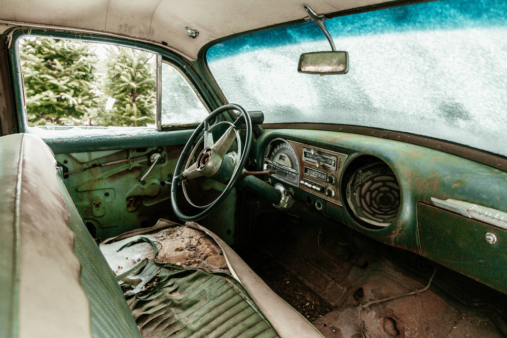 junkyard car interior