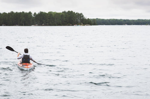 kayaking on lake