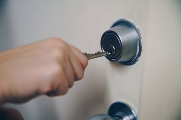 key in hand unlocking door