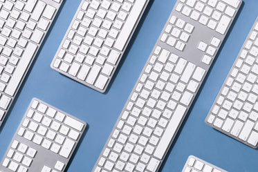 keyboards on blue surface