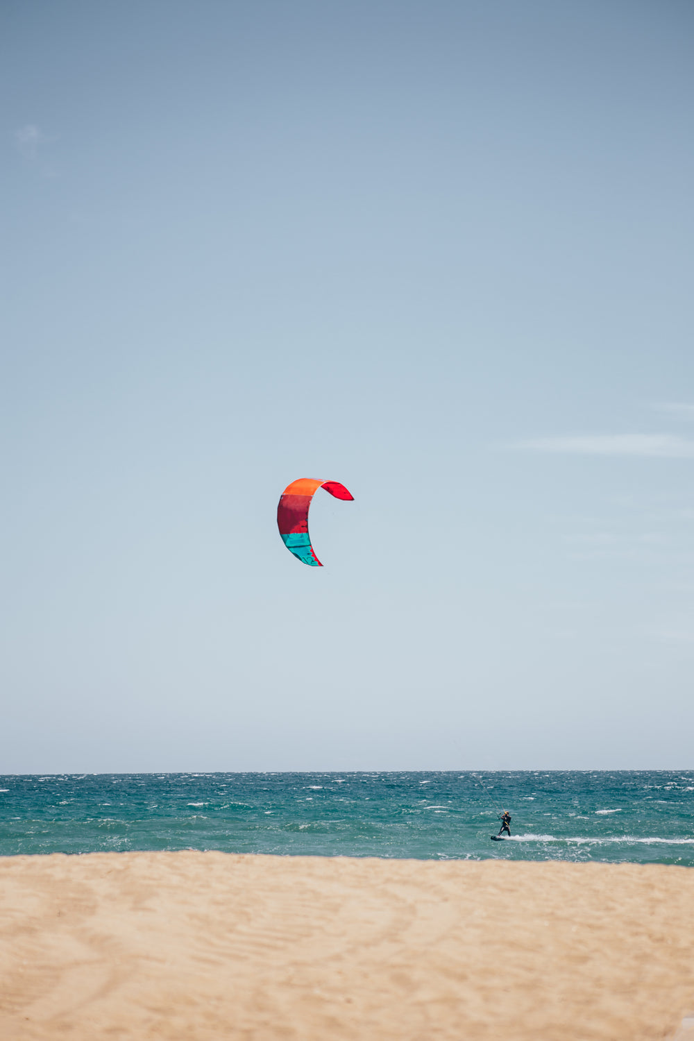 kite surfing at beach