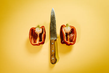 knife and half a bell pepper