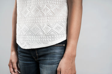 lace detail on womens top
