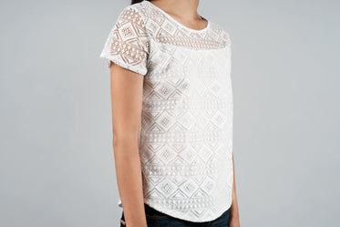 lace detailed womens top