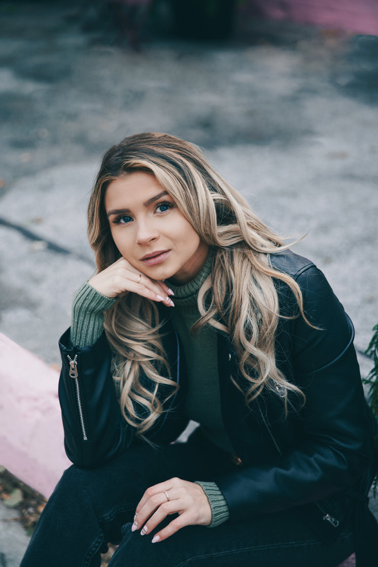 Lady In Leather Jacket In The City