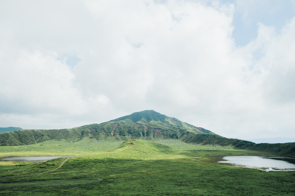 landscape view with mountain in distance