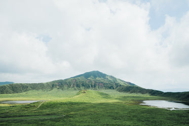 landscape view with mountain in distance