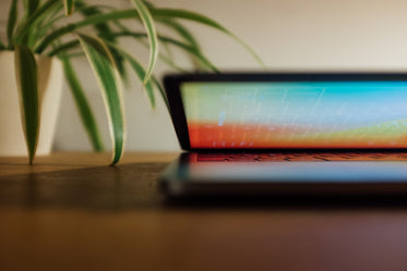 laptop on a table