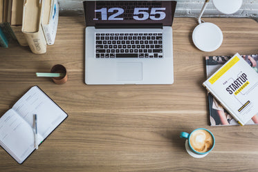 Picture of Laptop On Desk From Above - Free Stock Photo