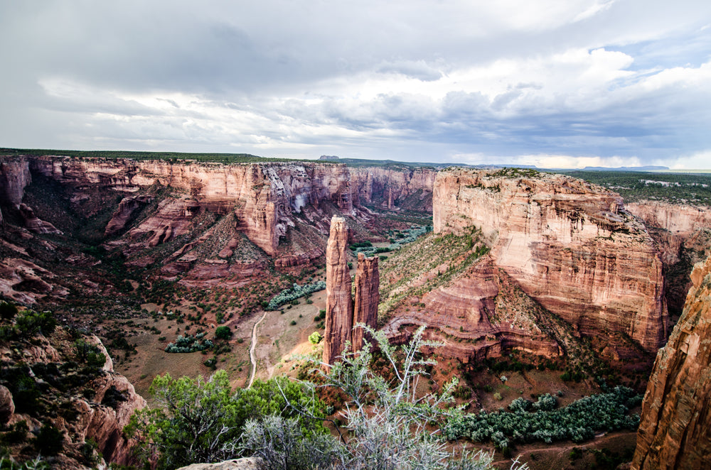 large redstone canyon under rolling clouds